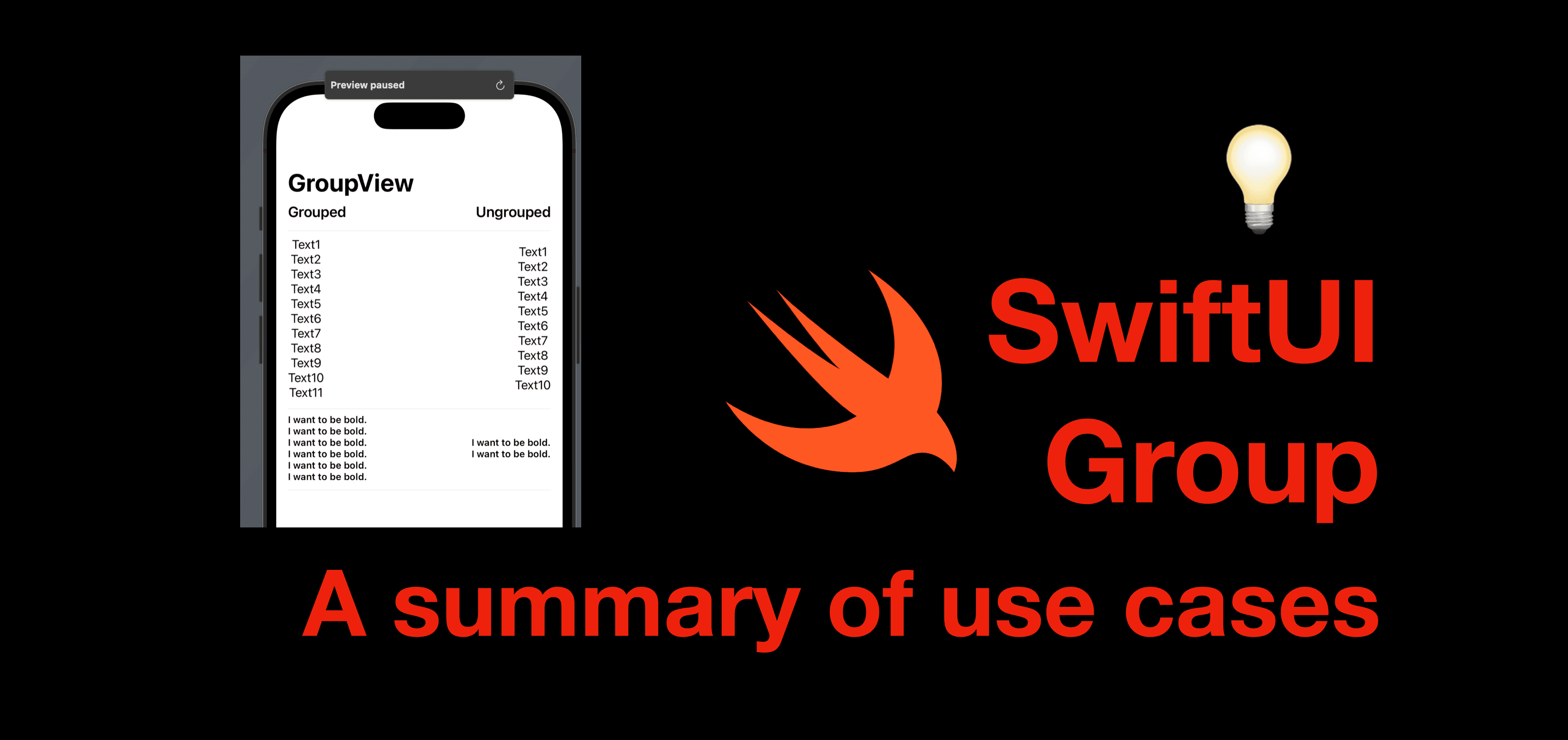 Use cases of SwiftUI Group