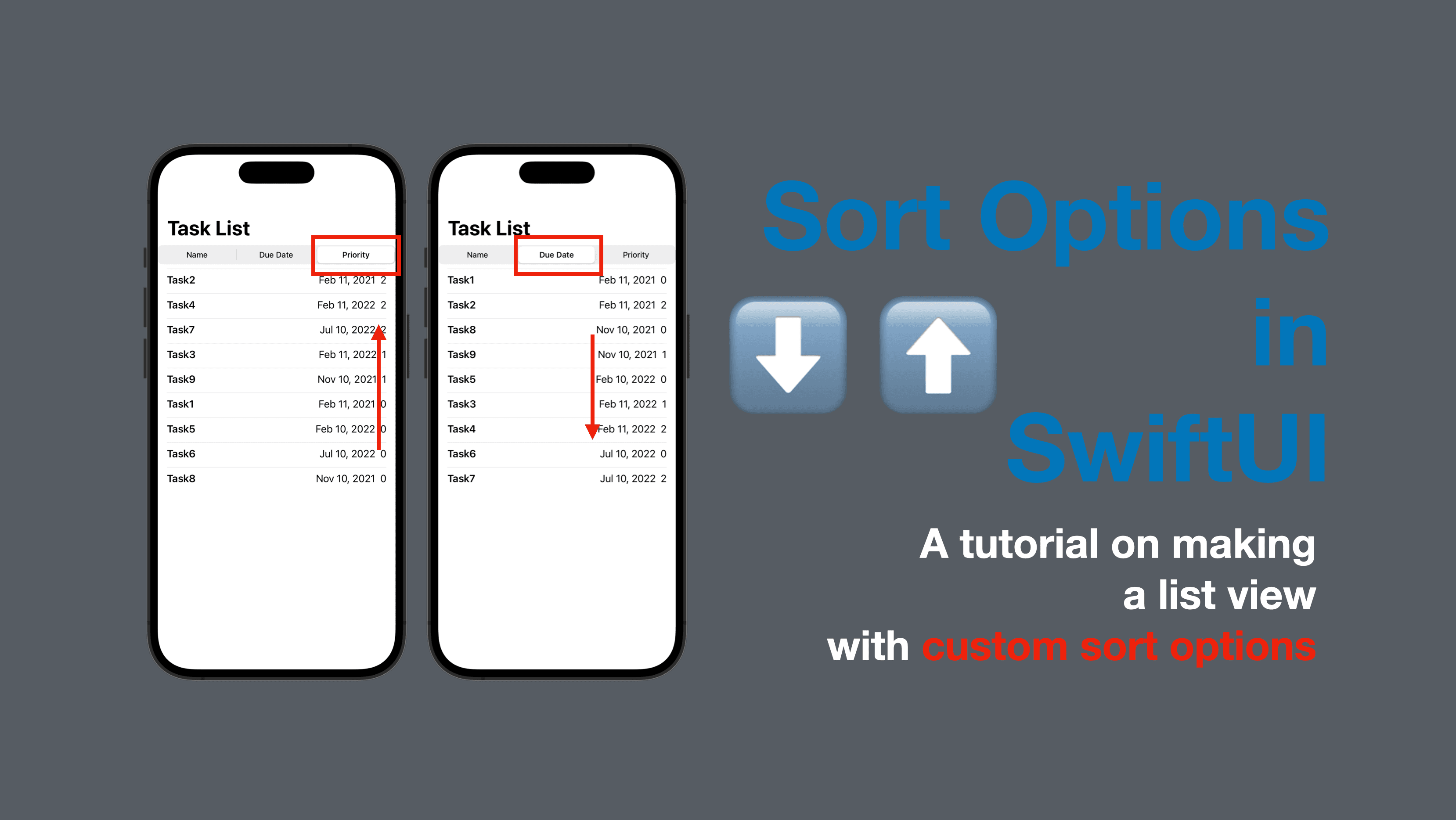 SwiftUI List with Sort Options