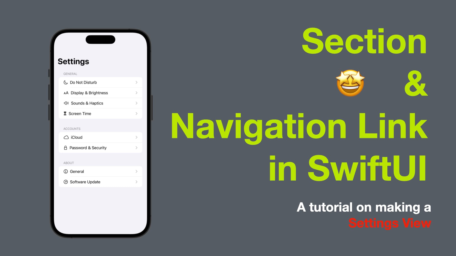 Section and Navigation Link in SwiftUI