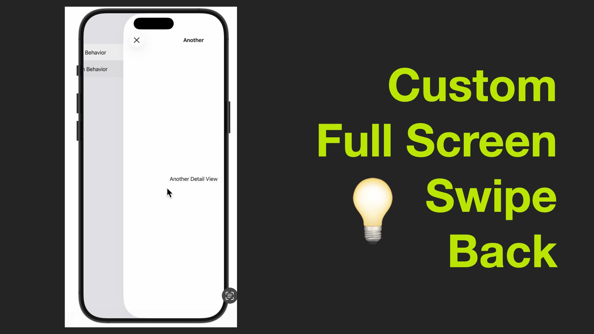 Custom iOS 26 Full Page Swipe-Back Gesture